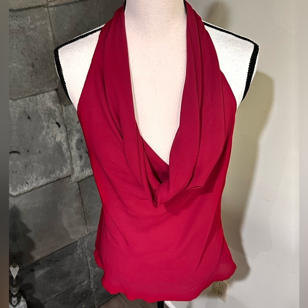 Chocolate Zipper back Burgundy Dress Blouse - Picture 2 of 7